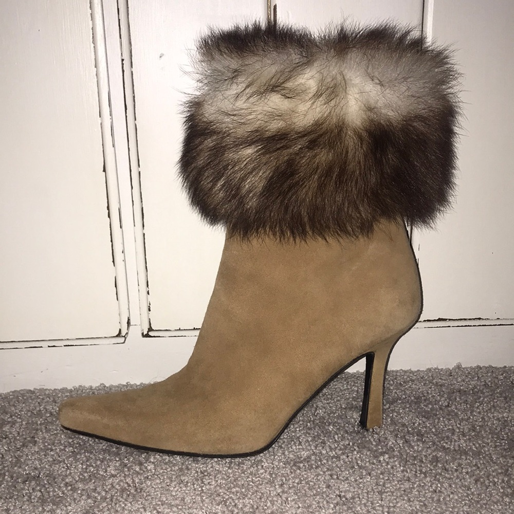 Fur cuff booties Stuart Weitzman